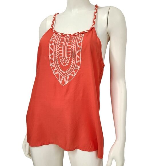 5th & Love Sleeveless Blouse Womens Size Large Coral Boho Embroidered New With T - Picture 3 of 8